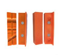 4 almohadillas de mordaza de banco magnéticas, mandíbulas de tornillo de banco de goma suave de repuesto para máquina herramienta de banco de banco de metal (5 pulgadas, naranja)