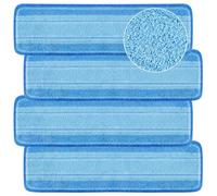 4 almohadillas de repuesto para fregona, de microfibra, compatibles con Bona Mop, almohadillas de repuesto lavables y reutilizables para suelos de madera dura, 18 pulgadas, color azul