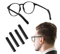 4 almohadillas de silicona antideslizantes para gafas, con agarre antideslizante para las patillas de las gafas, cojín para agarre detrás de la oreja, para evitar resbalones (negro)