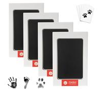 4 Almohadillas de tinta, Kit de huellas de bebé recién nacido y huella perro, Kit huella gato, Almohadillas Clean Touch para huellas de bebé y mascotas, huella bebe pie y manos, huellas bebe