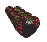 4 ambientadores colgantes para coche, con fragancia, tarjetas perfumadas en forma de corazón, tabletas de aromaterapia para coche, ramas de bayas de acebo, ambientador de coche para espejo interior de