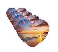 4 ambientadores colgantes para coche, con fragancia, tarjetas perfumadas en forma de corazón, tabletas de aromaterapia para coche, hermoso amanecer tropical en la playa, ambientador de coche para