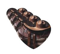 4 ambientadores colgantes para coche, con fragancia, tarjetas perfumadas en forma de corazón, tabletas de aromaterapia para coche, silla de montar de caballo con sombrero de vaquero, ambientador de