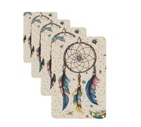 4 ambientadores colgantes para coche, tarjetas aromáticas de fragancia, rectangulares para aromaterapia, atrapasueños y luna, para espejo interior de coche, regalo