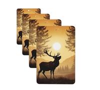 4 ambientadores colgantes para coche, tarjetas aromáticas de fragancia, rectangulares, tabletas de aromaterapia para coche, obras de arte de alce, ambientador de coche para espejo interior de coche,