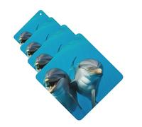 4 ambientadores colgantes para coche, tarjetas aromáticas de fragancia, tabletas cuadradas de aromaterapia para coche, cara sonriente, delfines, ambientador de coche para espejo interior de coche,