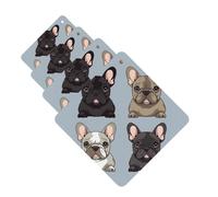 4 ambientadores colgantes para coche, tarjetas aromáticas de fragancia, tabletas cuadradas de aromaterapia para coche, bulldog francés, ambientador de coche para espejo interior de coche, colgante de