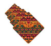 4 ambientadores colgantes para coche, tarjetas aromáticas de fragancia, tabletas cuadradas de aromaterapia para coche, arte popular mexicano, bohemio, ambientador de coche para el interior del coche,