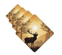 4 ambientadores colgantes para coche, tarjetas aromáticas de fragancia, tabletas cuadradas de aromaterapia para coche, obras de arte de alce, ambientador de coche para espejo interior de coche,