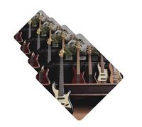 4 ambientadores colgantes para coche, tarjetas aromáticas de fragancia, tabletas cuadradas de aromaterapia para coche, guitarra, bajo, música, instrumentos musicales, ambientador de coche para espejo