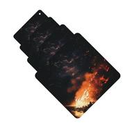 4 ambientadores colgantes para coche, tarjetas aromáticas de fragancia, tabletas cuadradas de aromaterapia, fuego en la noche, ambientador de coche para espejo interior de coche, colgante de regalo
