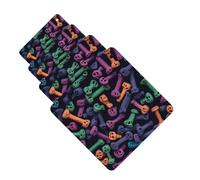 4 ambientadores colgantes para coche, tarjetas aromáticas de fragancia, tabletas cuadradas de aromaterapia, huesos de colores, ambientador de coche para espejo interior de coche, colgante de regalo