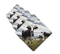 4 ambientadores colgantes para coche, tarjetas aromáticas de fragancia, tabletas cuadradas de aromaterapia para coche, imágenes de vacas de granja, ambientador de coche para espejo interior de coche,