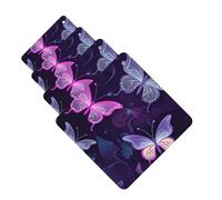 4 ambientadores colgantes para coche, tarjetas aromáticas de fragancia, tabletas cuadradas de aromaterapia para coche, mariposa morada, ambientador de coche para espejo interior de coche, colgante de