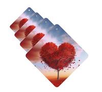 4 ambientadores colgantes para coche, tarjetas aromáticas de fragancia, tabletas cuadradas de aromaterapia, corazón, árbol, ambientador de coche para el interior del coche, colgante de espejo para