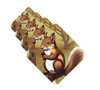 4 ambientadores colgantes para coche, tarjetas aromáticas de fragancia, tabletas cuadradas de aromaterapia para coche, ardilla que come nueces, ambientador de coche para espejo interior de coche,