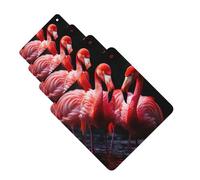 4 ambientadores colgantes para coche, tarjetas aromáticas de fragancia, tabletas cuadradas de aromaterapia para coche, flamencos en fondo negro, ambientador de coche para espejo interior de coche,