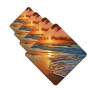 4 ambientadores colgantes para coche, tarjetas aromáticas de fragancia, tabletas cuadradas de aromaterapia para coche, playa, mar, agua, ambientador para coche, espejo interior, regalo