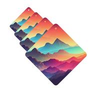 4 ambientadores colgantes para coche, tarjetas aromáticas de fragancia, tabletas cuadradas de aromaterapia, color montaña, degradado, para espejo interior, regalo