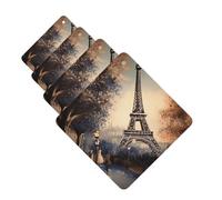 4 ambientadores colgantes para coche, tarjetas aromáticas de fragancia, tabletas cuadradas de aromaterapia para coche, romántica Torre Eiffel, ambientador de coche para el interior del coche, colgante
