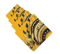 4 ambientadores colgantes para coche, tarjetas aromáticas de fragancia, tabletas cuadradas de aromaterapia para coche, patrón tradicional sobre fondo amarillo, ambientador de coche para interior de