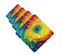 4 ambientadores colgantes para coche, tarjetas aromáticas de fragancia, tabletas cuadradas de aromaterapia para coche, ambientador de coche con remolino de arco iris, para espejo interior de coche,