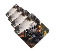 4 ambientadores colgantes para coche, tarjetas aromáticas de fragancia, tabletas cuadradas de aromaterapia para coche, tren de vapor, ambientador de coche para espejo interior de coche, colgante de