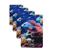 4 ambientadores colgantes para coche, tarjetas aromáticas de fragancia, tabletas rectangulares de aromaterapia para coche, arrecife de coral, peces, acuario, ambientador de coche para interior de