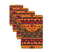 4 ambientadores colgantes para coche, tarjetas aromáticas de fragancia, tabletas rectangulares de aromaterapia para coche, arte popular mexicano, bohemio, ambientador de coche para el interior del