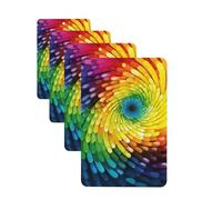 4 ambientadores colgantes para coche, tarjetas aromáticas de fragancia, tabletas rectangulares de aromaterapia para coche, ambientador de coche con remolino de arco iris, para espejo interior de