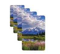 4 ambientadores colgantes para coche, tarjetas aromáticas de fragancia, tabletas rectangulares de aromaterapia para coche, parque nacional, ambientador de coche para el interior del coche, colgante de