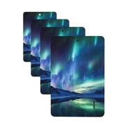 4 ambientadores colgantes para coche, tarjetas aromáticas de fragancia, tabletas rectangulares de aromaterapia para coche, luces del norte, ambientador de coche para espejo interior de coche, colgante