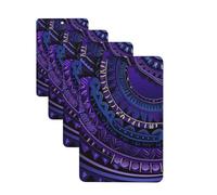 4 ambientadores colgantes para coche, tarjetas aromáticas de fragancia, tabletas rectangulares de aromaterapia para coche, fondo morado en patrón tribal, ambientador de coche para interior de coche,