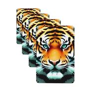 4 ambientadores colgantes para coche, tarjetas aromáticas de fragancia, tabletas rectangulares de aromaterapia para coche, cabeza de tigre, ambientador de coche para interior de coche, colgante de