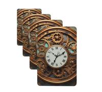 4 ambientadores colgantes para coche, tarjetas aromáticas de fragancia, tabletas rectangulares de aromaterapia para coche, reloj steampunk oxidado, ambientador de coche para espejo interior de coche,