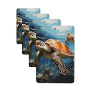 4 ambientadores colgantes para coche, tarjetas aromáticas de fragancia, tabletas rectangulares de aromaterapia para coche, tortuga, nadando en el mar, ambientador de coche para interior de coche,