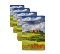 4 ambientadores colgantes para coche, tarjetas aromáticas de fragancia, tabletas rectangulares de aromaterapia para coche, ambientador de primavera de Toscana, para espejo interior de coche, colgante