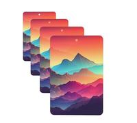 4 ambientadores colgantes para coche, tarjetas aromáticas de fragancia, tabletas rectangulares de aromaterapia, color montaña, degradado, para espejo interior, regalo
