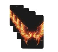 4 ambientadores colgantes para coche, tarjetas aromáticas de fragancia, tabletas rectangulares de aromaterapia, alas de ángulo de fuego, ambientador de coche para espejo interior de coche, colgante de