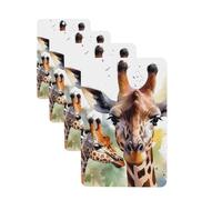 4 ambientadores colgantes para coche, tarjetas aromáticas de fragancia, tabletas rectangulares de aromaterapia para coche, acuarela, ciervo, jirafa, ambientador de coche para interior de coche,