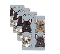 4 ambientadores colgantes para coche, tarjetas aromáticas de fragancia, tabletas rectangulares de aromaterapia para coche, bulldog francés, ambientador de coche para espejo interior de coche, colgante