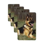 4 ambientadores colgantes para coche, tarjetas aromáticas de fragancia, tabletas rectangulares de aromaterapia para coche, pastor alemán, ambientador de coche para el interior del coche, colgante de