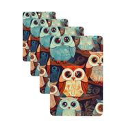 4 ambientadores colgantes para coche, tarjetas aromáticas de fragancia, tabletas rectangulares de aromaterapia, anime, búho, ambientador de coche para el interior del coche, colgante de espejo