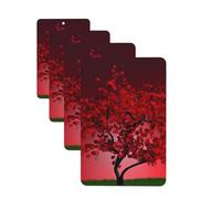 4 ambientadores colgantes para coche, tarjetas aromáticas de fragancia, tabletas rectangulares de aromaterapia para coche, ambientador de coche con flor de cerezo rojo, para espejo interior de coche,