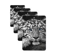 4 ambientadores colgantes para coche, tarjetas aromáticas de fragancia, tabletas rectangulares de aromaterapia para coche, tigre, blanco y negro, para el interior del coche, colgante de espejo