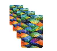 4 ambientadores colgantes para coche, tarjetas aromáticas de fragancia, tabletas rectangulares de aromaterapia para coche, escamas de peces arcoíris, ambientador de coche para espejo interior de