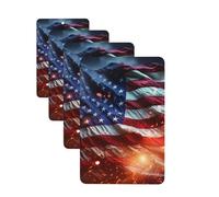 4 ambientadores colgantes para coche, tarjetas aromáticas de fragancia, tabletas rectangulares de aromaterapia, fuegos artificiales, bandera estadounidense, ambientador de coche para espejo interior