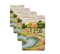 4 ambientadores colgantes para coche, tarjetas aromáticas de fragancia, tabletas rectangulares de aromaterapia para coche, estilo de vida, ambientador de coche para interior de coche, colgante de