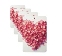 4 ambientadores colgantes para coche, tarjetas aromáticas de fragancia, tabletas rectangulares de aromaterapia para coche, pétalos florales en forma de corazón, ambientador de coche para espejo