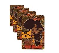 4 ambientadores colgantes para coche, tarjetas aromáticas de fragancia, tabletas rectangulares de aromaterapia para coche, mapa africano, patrón étnico, ambientador de coche para espejo interior de